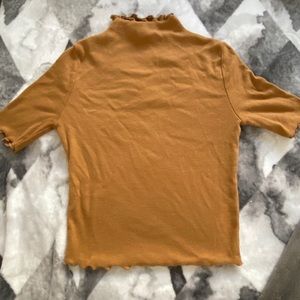 Ribbed mock neck top